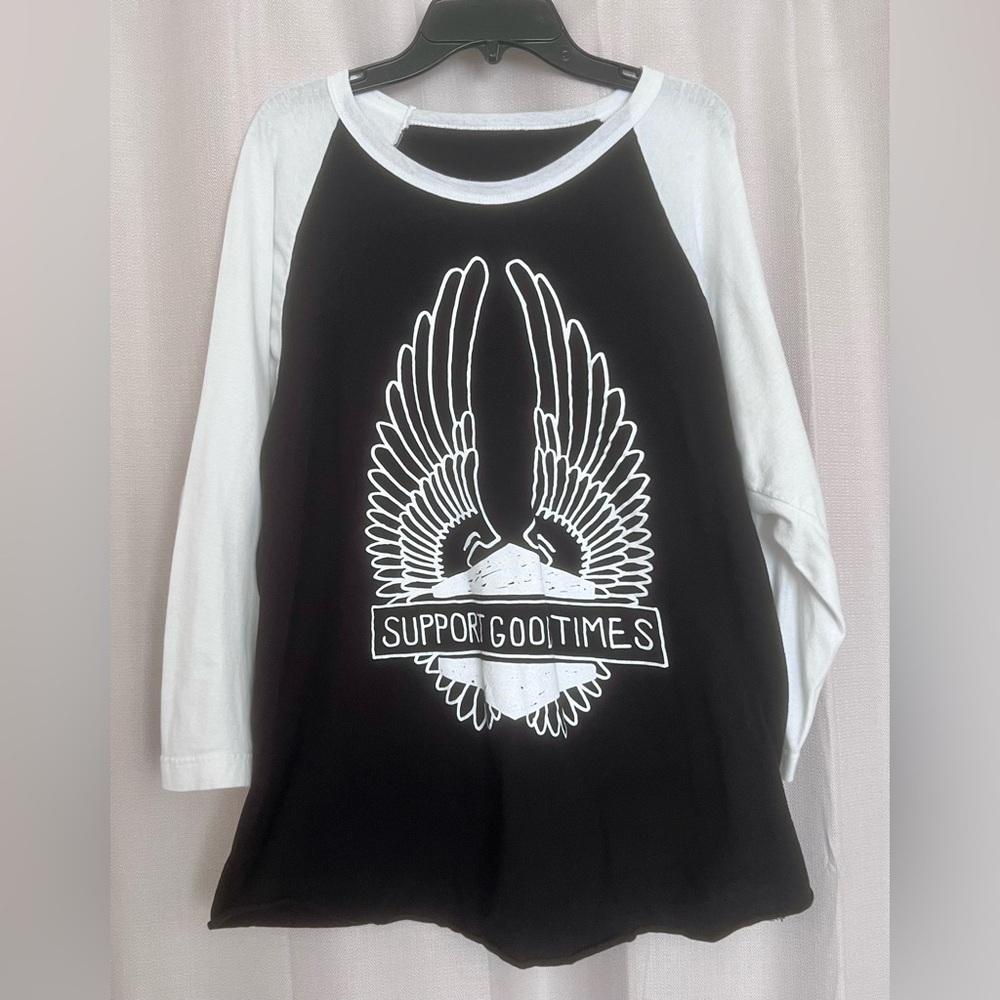 Support Good Times Graphic Raglan Baseball Tee XL